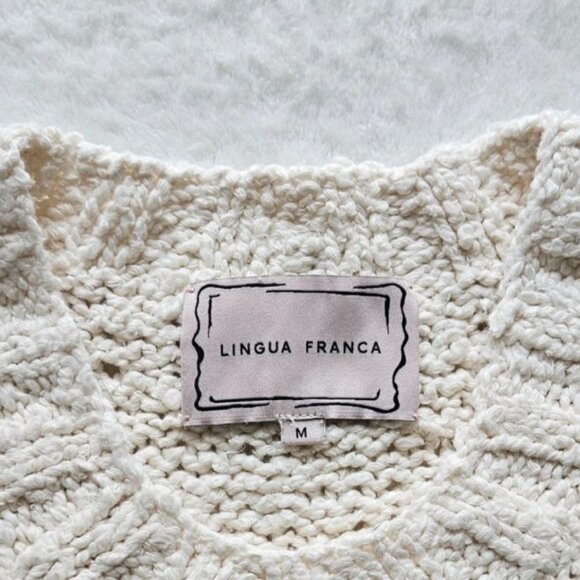 LINGUA FRANCA "take it easy" goop travel fave bouclé-cotton knit sweater $495 m - Picture 10 of 13
